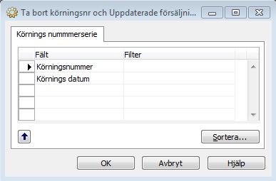 På samma sätt som den ordinarie uppdateringskörningen kan det väljas om rabattkoden ska bli uppdaterad. Det går också här att välja om du vill skriva ut etiketter eller inte.