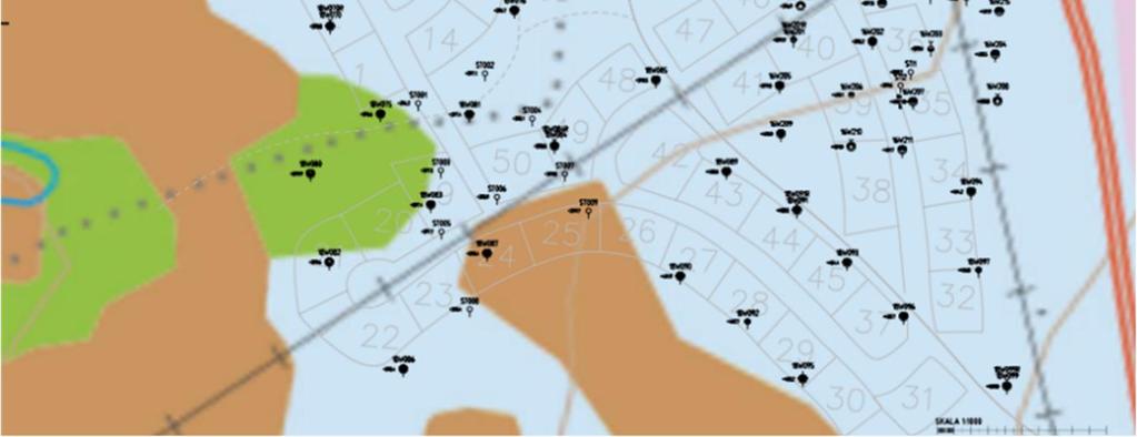Det undersökta området består i huvudsak av skogsmark och inom området förekommer både mindre och större mer sammanhängande myr och våtmarksområden, där torvdjupet varierar 0,3 2,1 m under markytan,