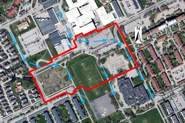Figur 16. Nuvarande sekundära avvattningstråk inom planområdet.