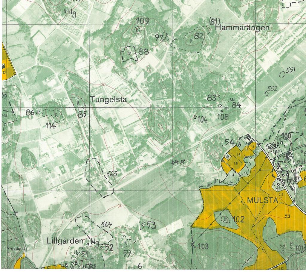 Fig. 2. Ekonomisk karta med läget för UO markerat. Skala 1:10 000.