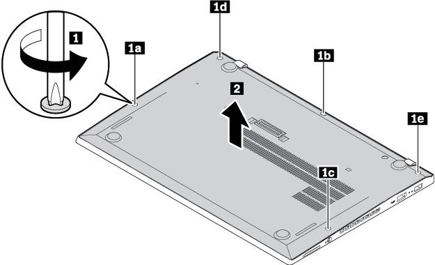 Det kan finnas risk för kortslutning om du tar bort det undre datorhöljet i följande situationer: När det löstagbara batteriet är installerat i datorn När datorn är ansluten till en nätström Dessutom