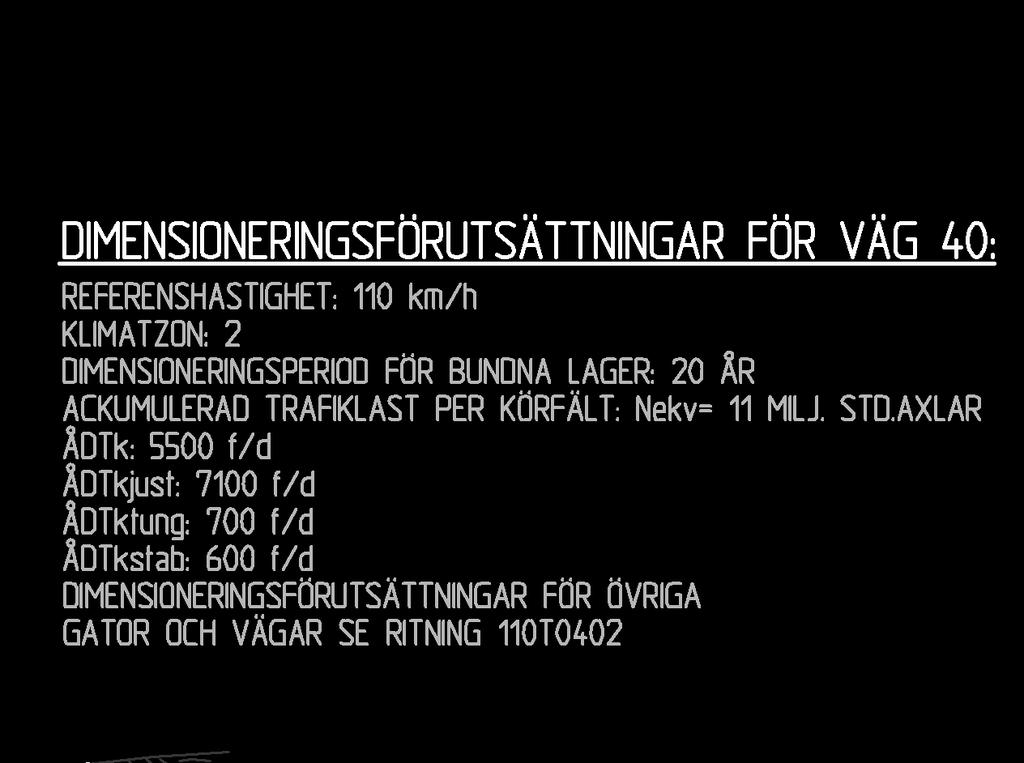 Bilaga I Dimensioneringsförutsättningar från normalsektionen för