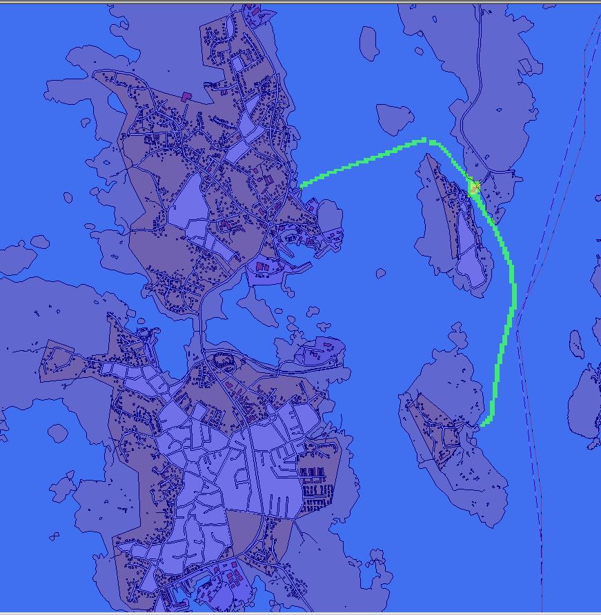 Resultat SPRIDNINGSBERÄKNINGAR FÖR ÖCKERÖ ÅR 2009 Årsmedelvärde Figur 2. Beräknat årsmedelvärde för NO 2 (µg/m 3 ). MKN för årsmedelvärde(40µg/m 3 ) klaras i hela orten.