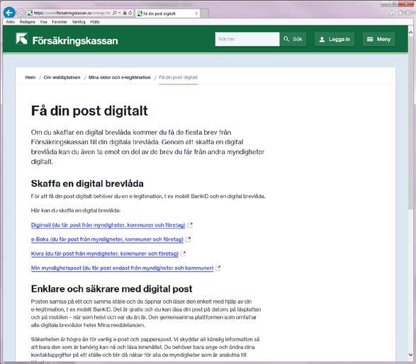 Syftet med landningssidan är att uppmuntra besökaren att göra något, i det här fallet att skaffa en digital brevlåda.