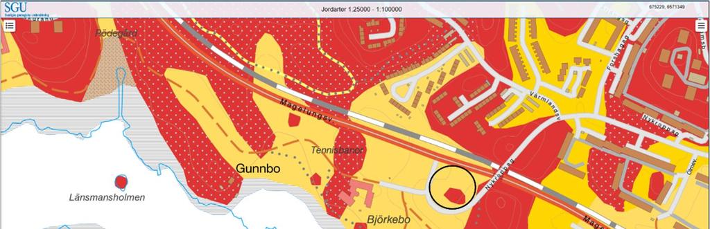 6. GEOTEKNISKA FÖRHÅLLANDEN 6. Tpgrafi ch vegetatin Orådet för undersökning är idag till stra delar explaterad ark ch utgörs est av gräsbevuxna ytr ch träd.