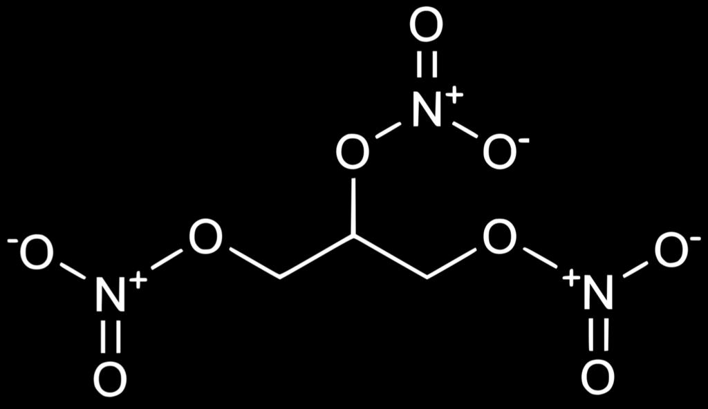 Exempel på nitroförening: Nitroglycerin Nitroglycerin som sprängämne och medicin: Nitroglycerin är ett explosivt ämne som i ren form är mycket instabilt och därför svårt att hantera på ett säkert