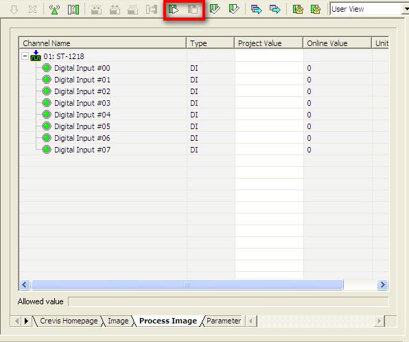 4.1 Funktioner i IOGuidePro 4.1.1 Process Image Monitorera I/O-kort på NA-9173 noden Skicka projektvärden till nod Läsa upp värden från Online