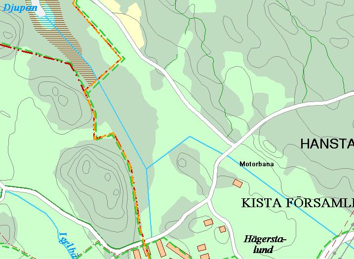 DJUPANBÄCKEN, HANSTA NR Id: 93 X: 6590970 Y: 1618669 Inga groddjur påträffades Vattendrag (uträtat) Lokalen är helt beskuggad. Detta innebär ett kallare lokalklimat.