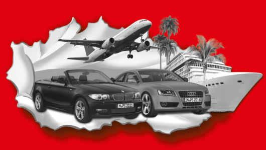 Sparkassen-Finanzgruppe Mit 3 Audi A5 Coupé, 7 BMW 1er Cabrio, 10 Reisen