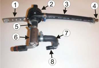 1 2 6 B B. B. /2 Utstyrsnivå C: Med original dobbel ventil montert i varmeapparatslangen. Monter braketten (1) på pumpen (2). NB! Se bilde D og E for hvilken brakettløsning som skal benyttes.