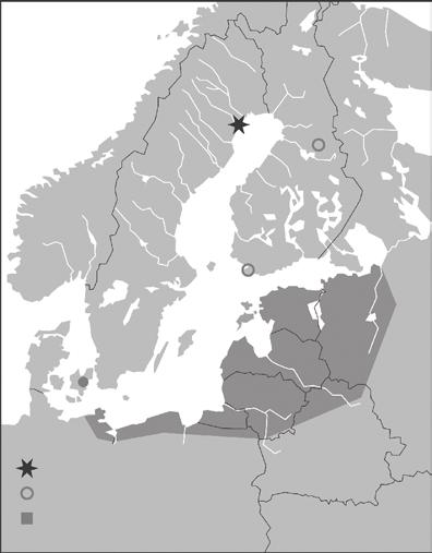STENBERG Nya fyndet i Sverige Tidigare fynd i Finland Utbredningsområde Baltnycklar förekommer framför allt i de baltiska staterna, men även i angränsande delar av Ryssland, Vitryssland och Polen.