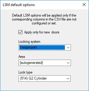 4 Import: Flikar och alternativ 18 / 36 Val no Area name Building shortcut Description *Door code *Door name Floor Location shortcut Lock type Locking system name Room