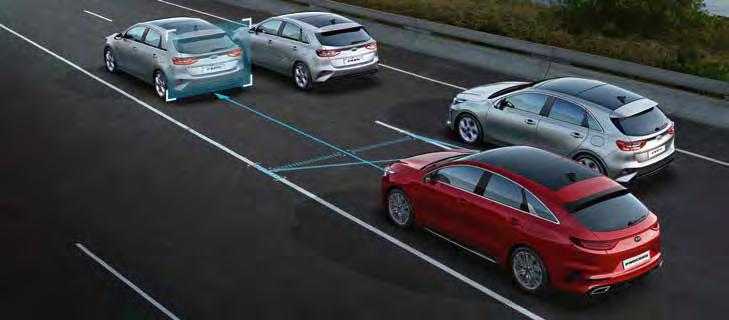 SÄKERHET MED INNOVATIVA SYSTEM Nya Kia ProCeed är utformad för att göra bilkörningen så säker som möjligt.