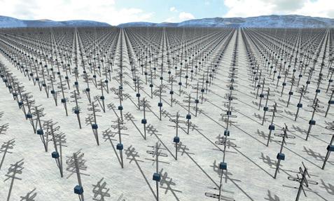 Forskningsinfrastruktur som del av forskningssystemet Foto: EISCAT Scientific Association Skiss på radaranläggningen EISCAT-3d som föreslås byggas som europeisk infrastruktur med Sverige som värdland.