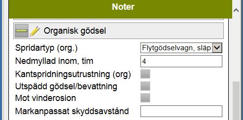 Om Pennan i behandlingen är gul finns där en kommentar som hör till insatsen, Klickar du