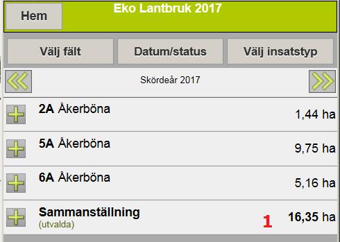 NÄSGÅRD MOBILE: VISA ENDAST UTVALDA FÄLT Endast de utvalda