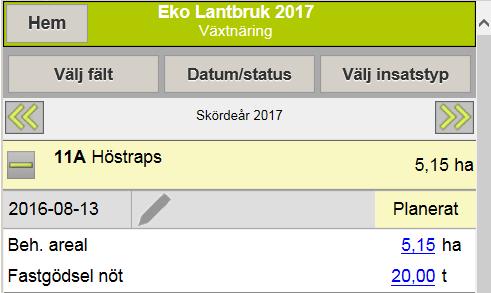 NÄSGÅRD MOBILE: VISA SAMMA BEHANDLING PÅ ALLA FÄLT Du kan få upp alla behandlingar