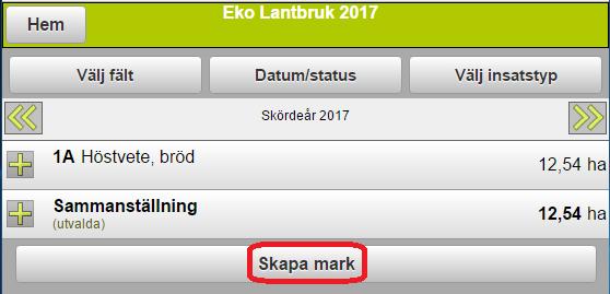 NÄSGÅRD MOBILE: SKAPA FÄLT Du har bara möjlighet att skapa fält när du använder Näsgård MOBILE som fristående program.