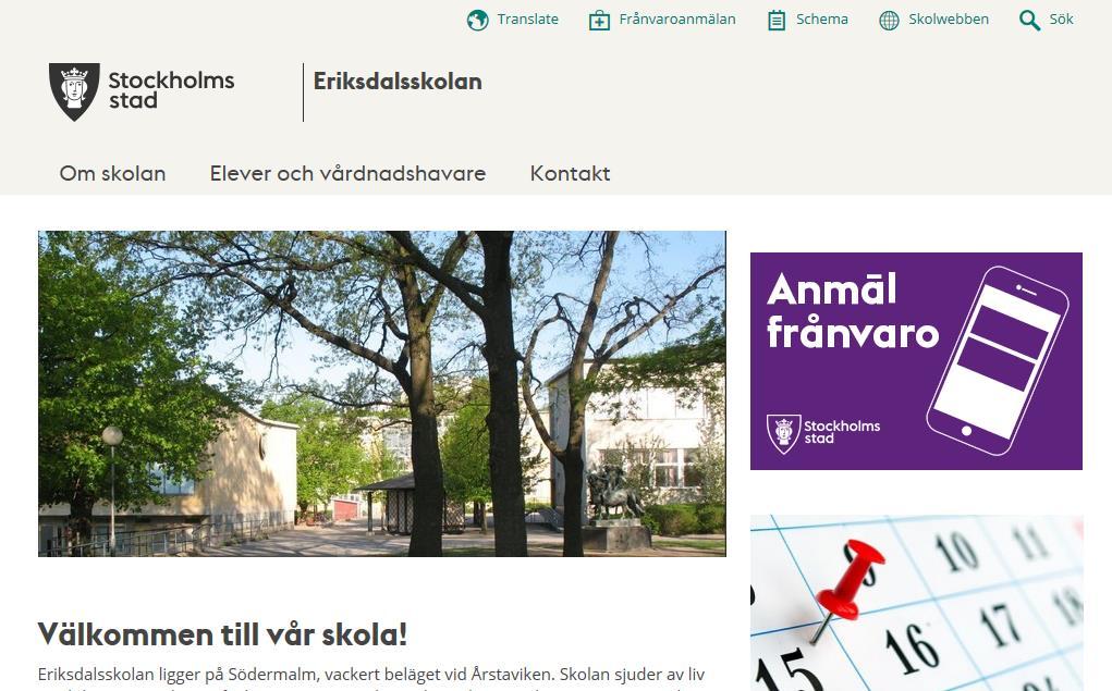 Eriksdalsskolans andra informationskanaler www.eriksdalsskolan.stockholm.