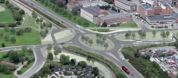 18.1 Tunnelsträckning och utformning av trafikplats Grimstaskogen Förbifart Stockholm går i bergtunnel under Lambarfjärden och norrut mot
