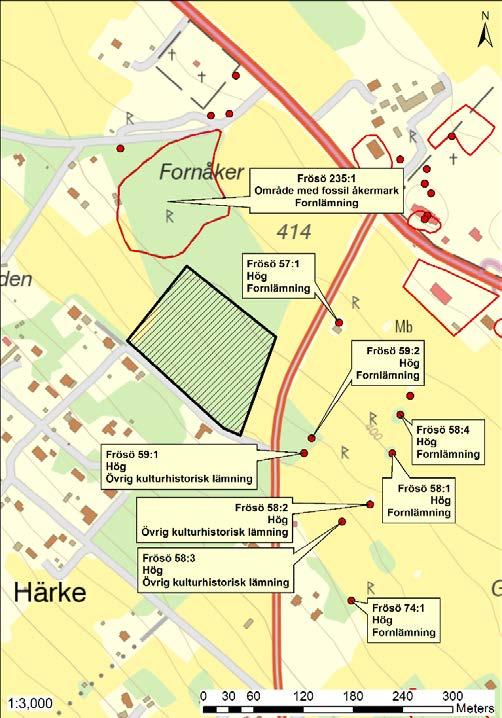 Topografi Utredningsområdets storlek är ca 160x120 meter (NV-SÖ). Området är beläget på fastigheten Valla 4:2. Utredningsområdet är beläget ca 250 meter SV om Frösö kyrka.