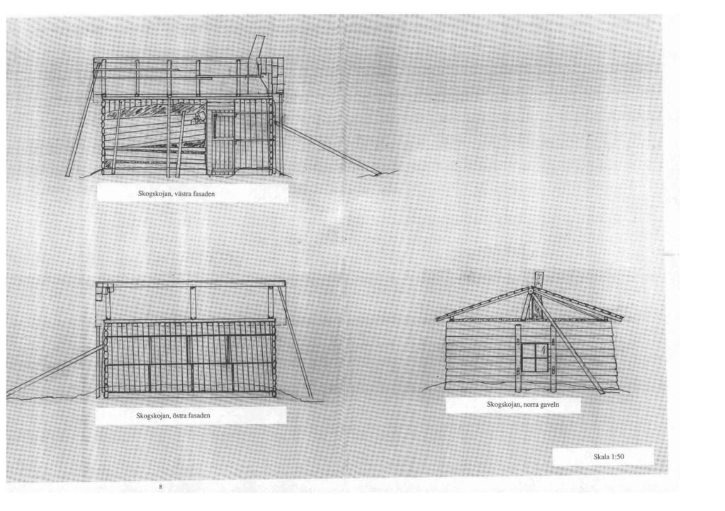 Skogskojan, västra fasaden - -- - Skogskojan, östra