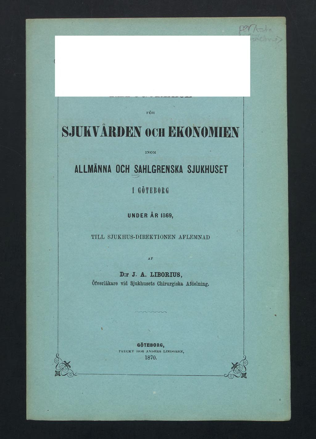 REDOGÖRELSE FÖ It SJUKVÅRDEN OCH EKONOMIEN INOM ALLMÄNNA OCH