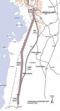 Trafikkonsekvenser och ekonomiska konsekvenser 5.2 Trafik och trafikanter SAMMANFATTNING Samtliga alternativ innebär kortare restid jämfört med Nollalternativet.
