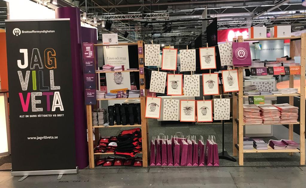 BROTTSOFFERMYNDIGHETENS ÅRSREDOVISNING 2018 27 med föreläsningar vid olika arrangemang med brottsofferinriktning i Sverige, på internationella konferenser och vid olika mässor.