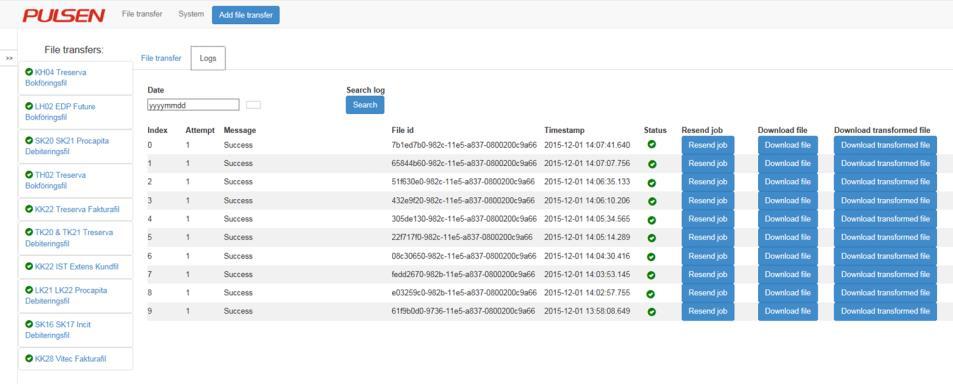 PULSEN CONNECTIONS FILFLYTTMODUL Managed File Transfer - MFT En basapplikation i PC för filflyttar Hanterar enskilda filer och mappstrukturer Flera filprotokoll (SFTP, FTP, SMB,