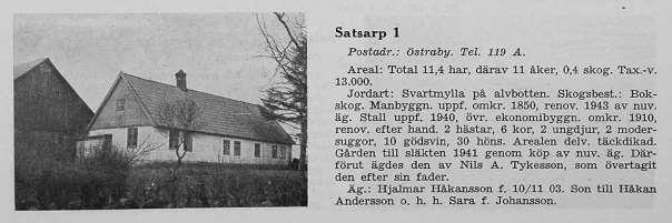 Jönsson Barn: Margareta *1947 Delägare: Nils-Larsson 1941-1952 Hjalmar