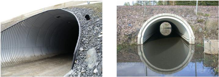 De broar som oftast ses på mindre trafikerade vägar idag är rörbroar av betong, plåt eller plast.