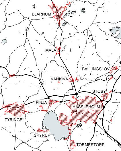 Verksamhetsområden De verksamhetsområden, som levererar vatten till Hässleholms avloppsreningsverk är Arkelstorp, Ballingslöv, Bjärnum, Finja, Hässleholm/Stoby, Mala, Skyrup, Tormestorp, Tyringe och