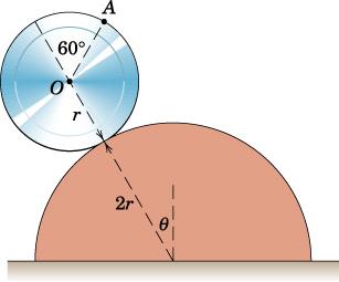 v Det gäller att v = ωb = ω 0. 075sin60 vilket ger ω = = 13. 86rads 0. 075sin60 1. Dessutom har vi vc = v = ω a där a = ( 0. 075 cos60 ) + ( 0. 150 sin 60 ) = 0. 135m. Detta ger C v = v = ω a = 13.