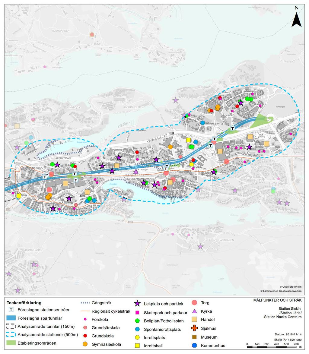 Nacka Forum kan ses som ett dragplåster för större barn och ungdomar och bidrar till att dessa inte bara rör sig i området när de ska till och från sina respektive skolor, utan även på rasterna.