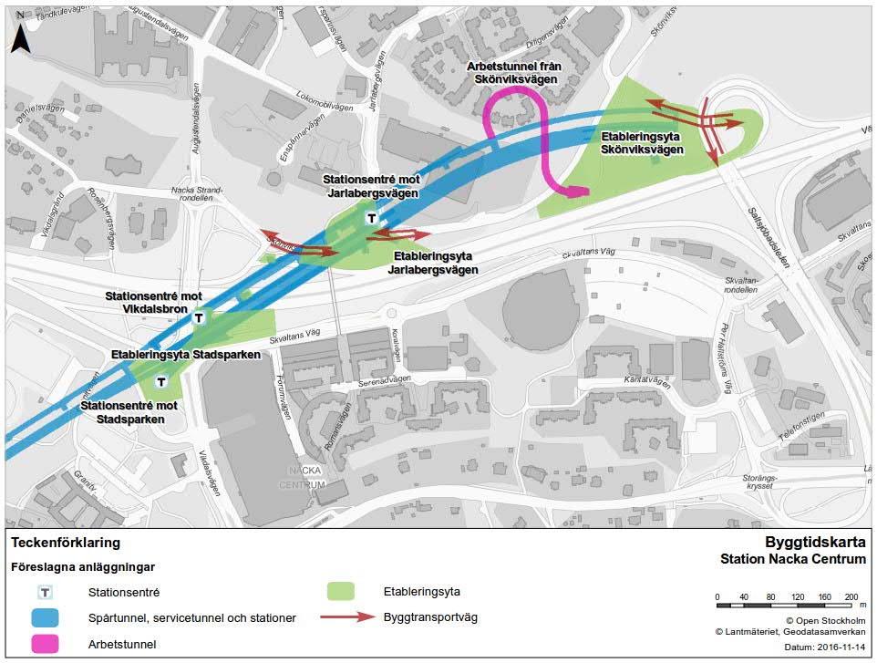5.6 Station Nacka Centrum Området kring Nacka Centrum är under omvandling inom ramen för kommunens planering och planer finns på en ny bussterminal och en överdäckning av Värmdöleden i anslutning