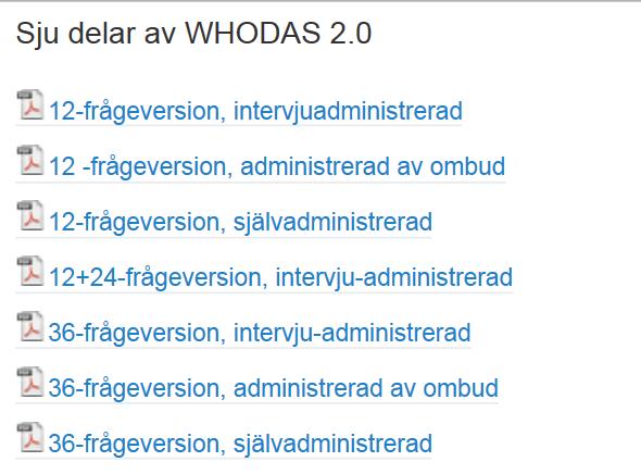 WHODAS 2.0 Översättning av WHO:s manual för WHODAS 2.