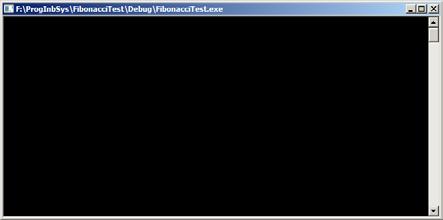 Kompilera och länka projektet FibonacciTest (Build).