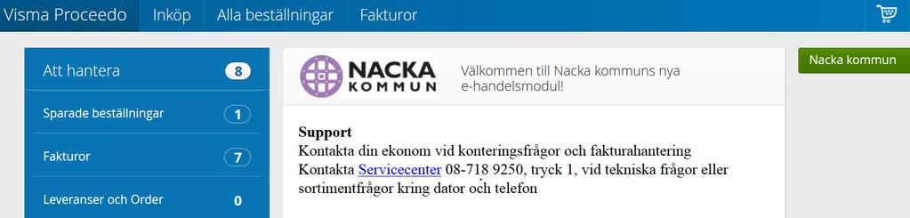 3 (22) 2. Skapa beställning Börja med att klicka på Inköp uppe i menyraden och nu kan du börja din sökning av varor.