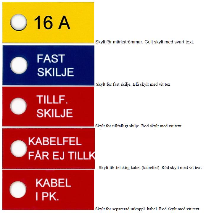 Märkskyltar för offenlig belysning, jordkabel <5G10.