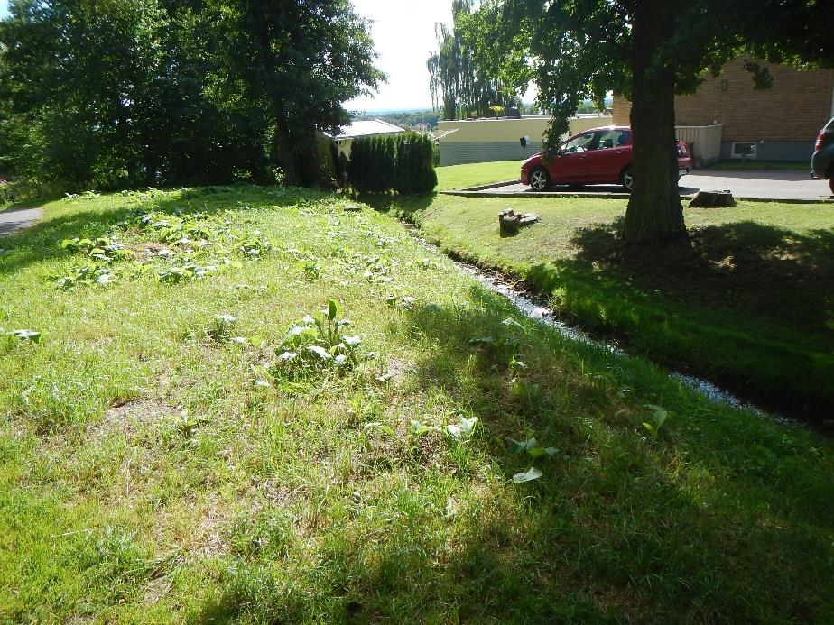 Käpplunda gruva, Förlängning av skidbacke, Skövde kommun PM Geoteknik 160826 I provgrop 107 påträffades ett större betongfundament på 2,7 meters djup.