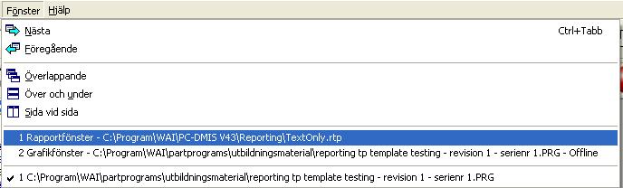 Grunderna Rapportfönstret Rapportfönstret innehåller resultaten av utvärderingar i programmet.