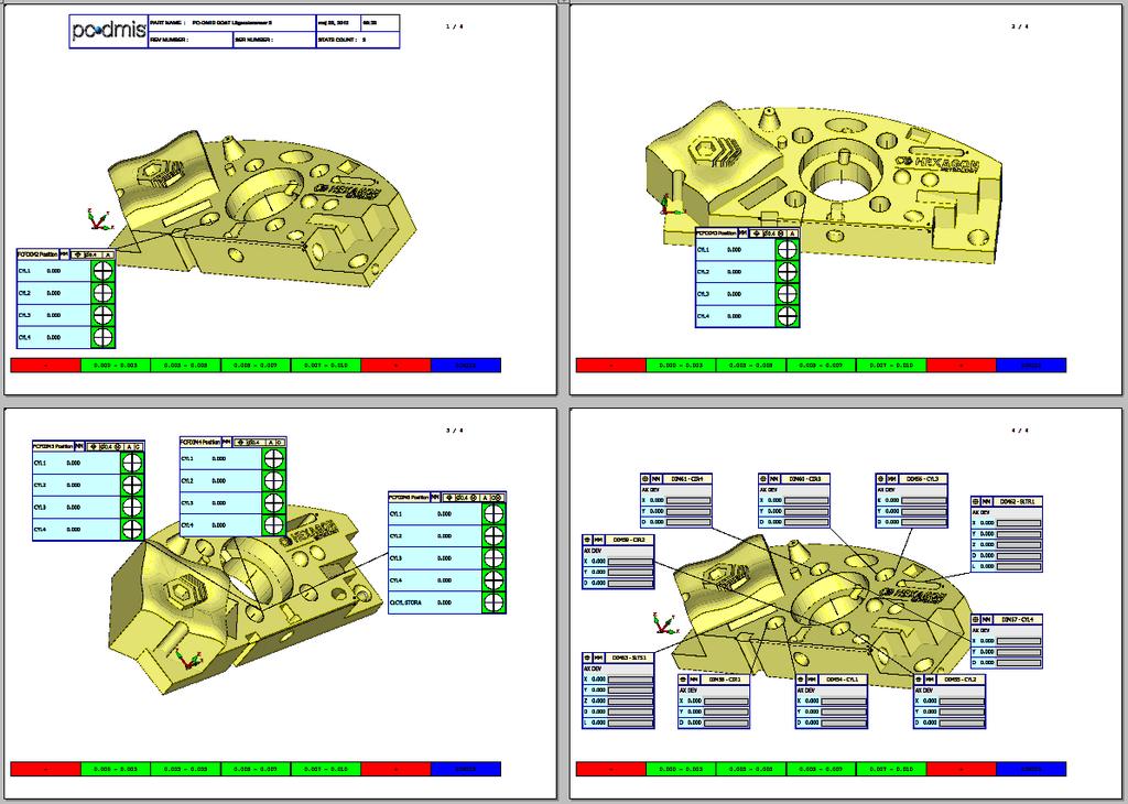 Vyer och CAD- rapporter Allmänt När vyer återkallas i ett program så tvingar de fram en sidbrytning i CAD-rapporter.