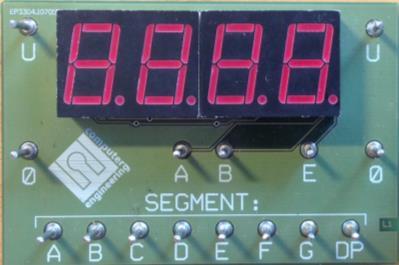 LED-displayer Oavkodad 7-segmentsdisplay LED-modulen visas i figuren nedan. Modulen har fyra 7-segmentsdisplayer.