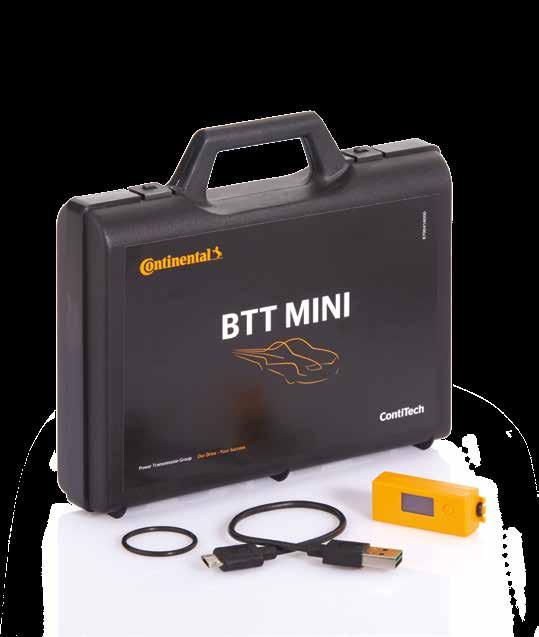 10 Mät- och monteringsverktyg Belt Tension Tester Mini 11 Gör ett stort intryck: Belt Tension Tester Mini (BTT Mini) Med remspänningsmätaren BTT Mini kan verkstäderna snabbt och enkelt kontrollera