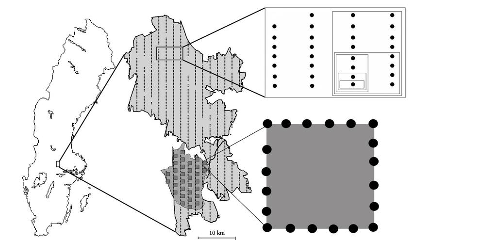 area covered an area of 1,000 km 2 (Figure 4). Within this area, Grimsö Wildlife Research Area (140 km 2 ) is located in the southwest (Figure 4).