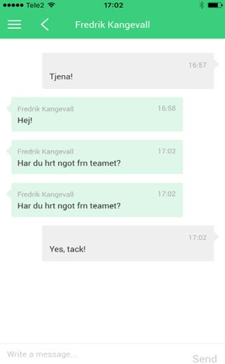Det är möjligt att chatta med en enskild person