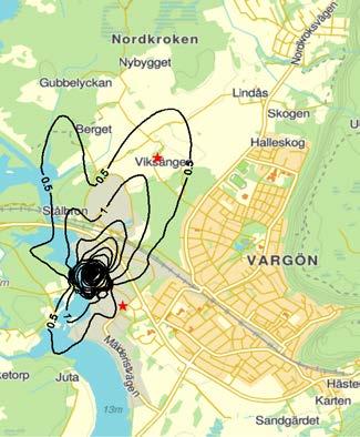 A) Haltbidrag av PM10 från lanterniner B) Haltbidrag av PM2.