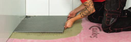 UNIDRAIN CLASSIC LINE, HÖRN 25 Golvplattorna läggs med valfri Sopro fästmassa, men plattor större än 25x25 cm rekommenderas att läggas