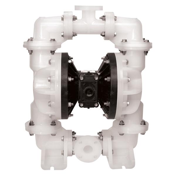 Tryckluftsdriven membranpump modell S20, kompositutförande ANVÄNDNINGSOMRÅDE För tunna eller viskösa vätskor eller vätskor som innehåller partiklar, slurry eller halogener, samt beroende på